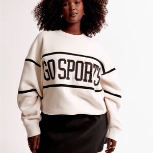 Abercrombie & Fitch White and Black Sweatshirt